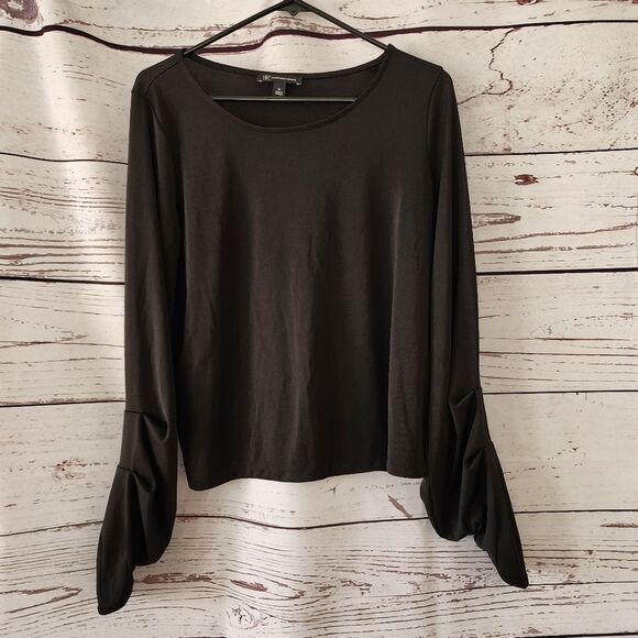 Inc Black Long Sleeve Shirt Medium NWT - Picture 6 of 7